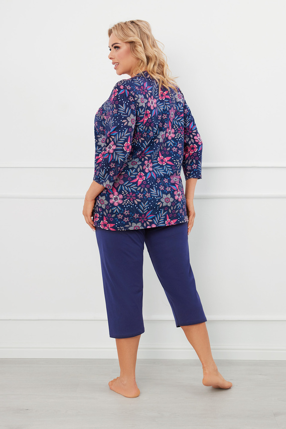 Topana Pigiama donna manica 3/4, pantaloni 3/4 Moda italiana - stampa/verde