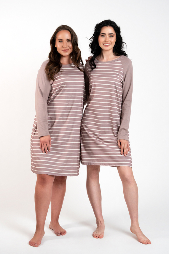 Camicia da notte Oda Moda Italiana - stampa cappuccino