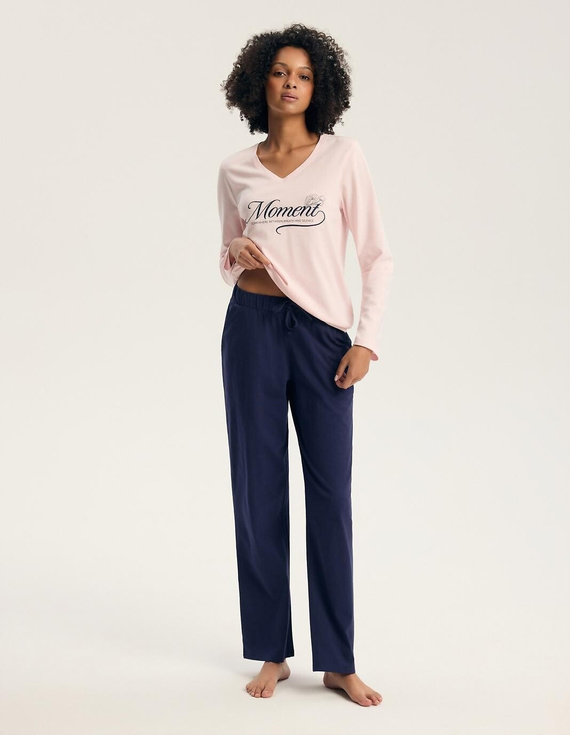 Henderson 46114 Gianna Pigiama Donna Rosa 100% Cotone Manica Lunga