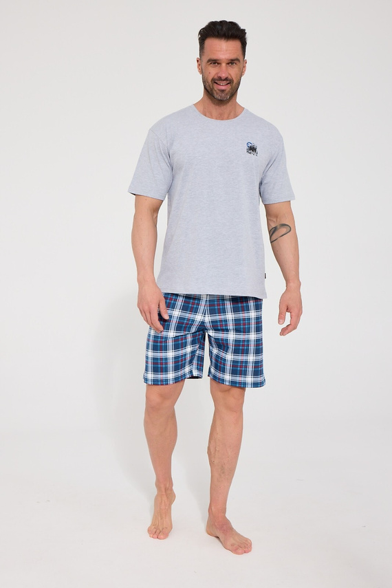 Cornette Grizzly 2 326/340 Pigiama Uomo in Cotone Manica Corta grigio