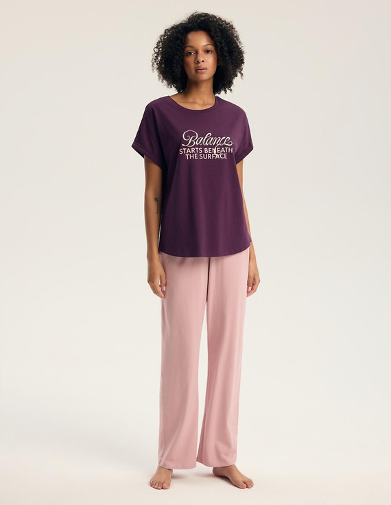 Pigiama donna Henderson Ginni 45420 100% cotone pantaloni lunghi gatti