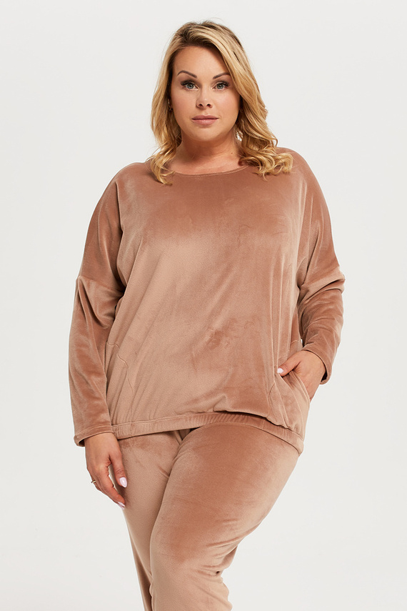 Set lungo da donna Juga. manica, lunghezza. pantaloni Italian Fashion - beige