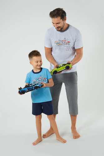 Junak Pigiama bambino a maniche corte, pantaloncini Moda italiana - blu/verde