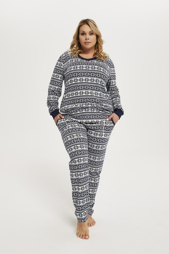 Alaska Pigiama da donna manica lunga, pantaloni lunghi Moda italiana - stampa/verde