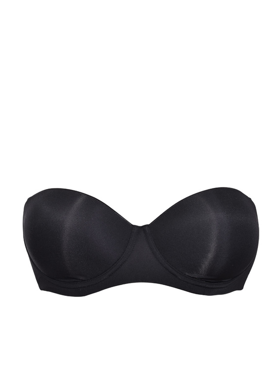 2550 Reggiseno a fascia - imbottito, liscio, con spalline rimovibili Sielei nero