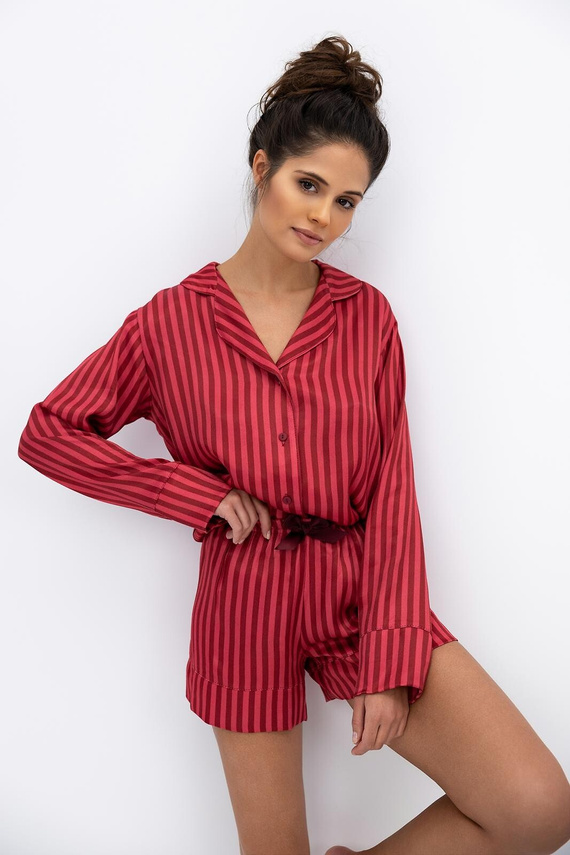 Pigiama Vivienne Sensis donna - viscosa, con zip, a righe