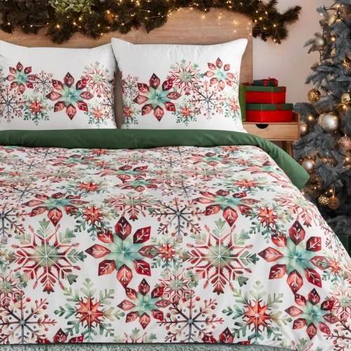 Biancheria da letto natalizia Elsa Eurofirany beige 100% cotone con cerniera