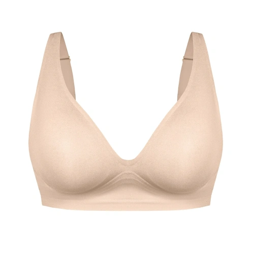 Reggiseno Silvia L070 Mefemi senza ferretto, modellante, seamless, effetto seconda pelle, beige