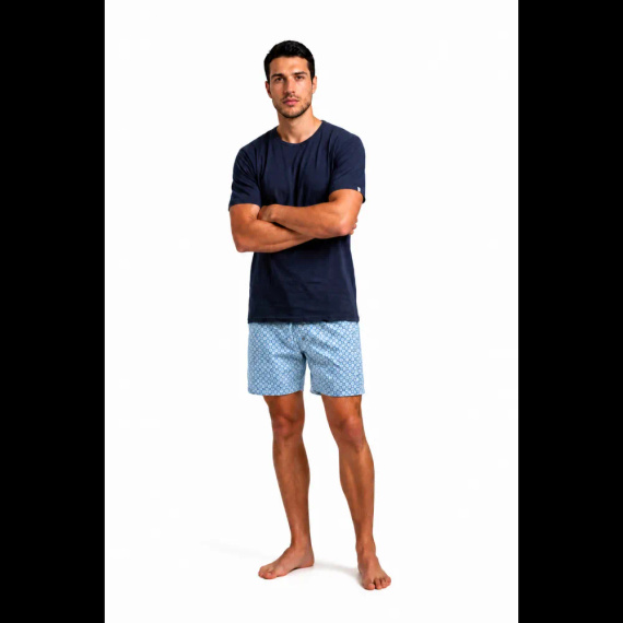 Sesto Senso 2026/02 Pigiama Uomo Corto Blu 100% Cotone