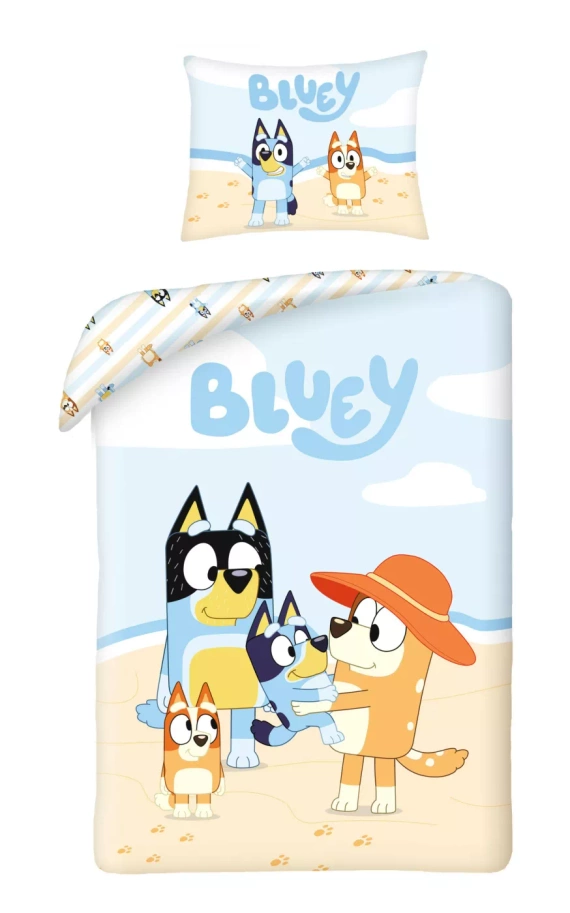 Bluey holidays Kids 12 Biancheria da letto in cotone Halantex - 100% cotone, zip, peso 115 g/m²
