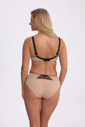 Reggiseno Gaia BS 1377 Isabela semi soft nero-beige ricamato con ferretto