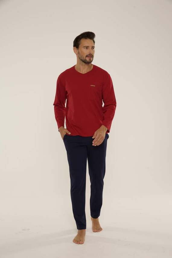 683 Kevin Forex Pigiama da uomo - marrone - blu navy