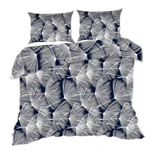 1727N Biancheria da letto in cotone Classic E24 Karo dandelion blu navy bianco- 100% cotone, resistente, colorato, set da 2 pezzi