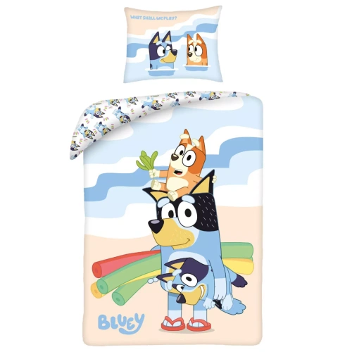 Biancheria da letto in cotone Halantex Bluey Wakacje 160x200 reversibile 70x80