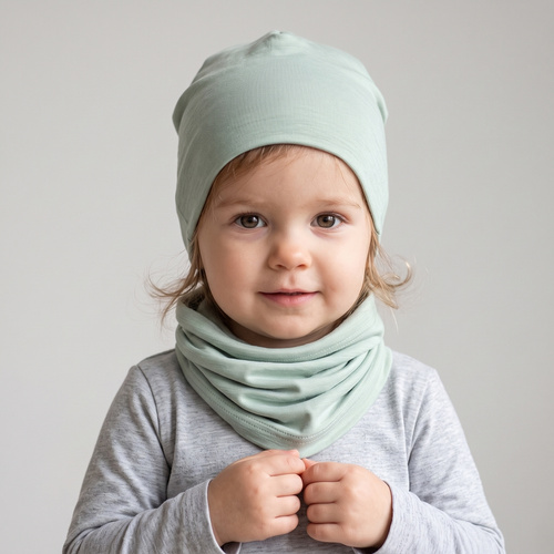 229125 Nicol Sciarpa tubolare per bambini 100% Merino verde
