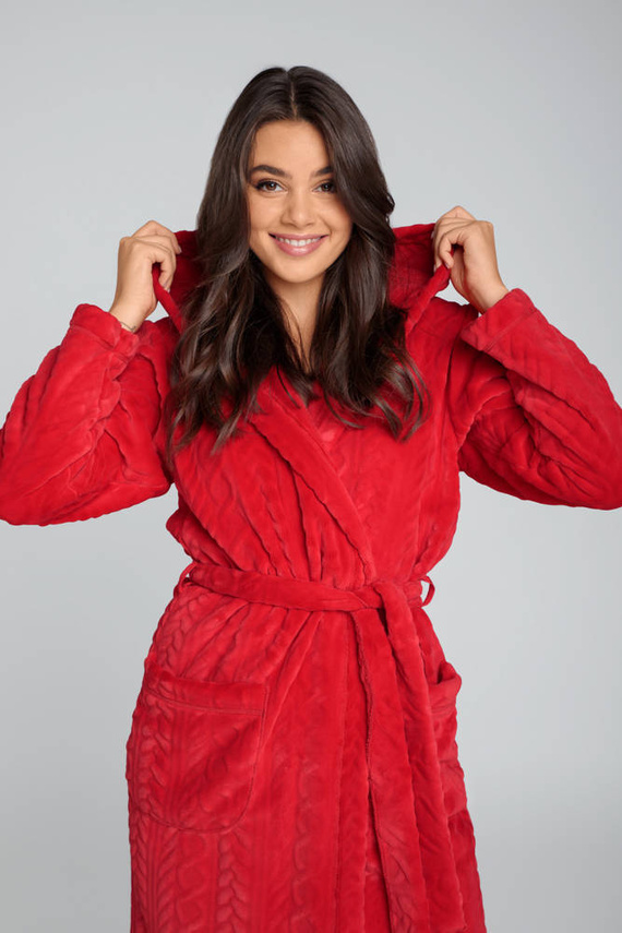 Zala vestaglia da donna in pile Moda italiana - rosso