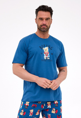 Pigiama da uomo Cornette 326/296 Boxer in cotone, manica corta, comodo e alla moda