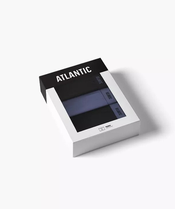 Boxer da uomo Atlantic 3MH-0111 A3 confezione da 3 nero-denim – 95% cotone, aderenti