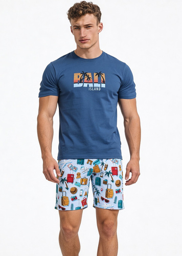 Pigiama ragazza Cornette F&Y 551/55 Bali jeans 100% cotone