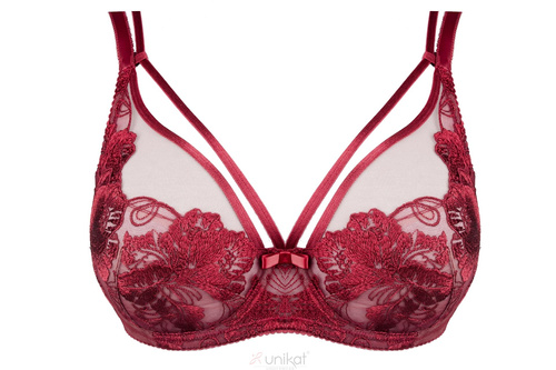 Reggiseno soft Unikat Marissa bordeaux pizzo con strappy elegante