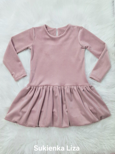 Abito Liza Velour per bambina Bambarillo rosa fumo - elegante e confortevole