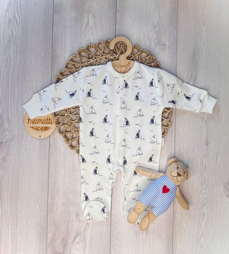 Tutina neonato Mamatti PA16040 Navi – tutina in cotone per bebé