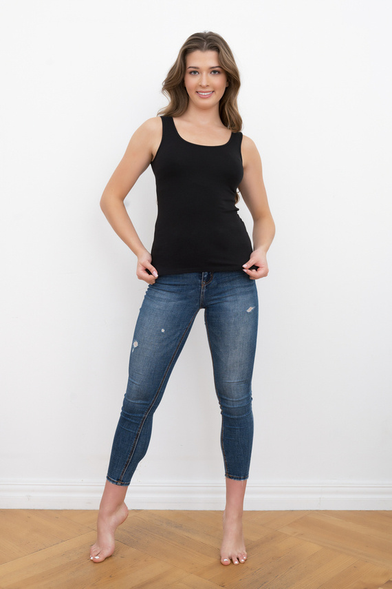 Camicia Ibiza donna a spalla larga Moda italiana - nero