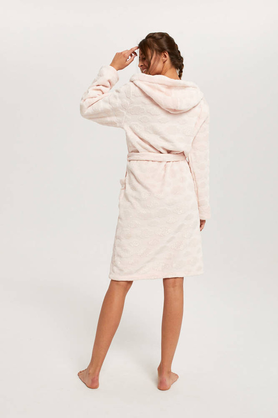 Accappatoio da donna Drina con cappuccio Italian Fashion - rosa