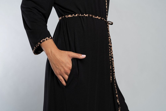 Eila Accappatoio Moda Italiana manica 3/4 - stampa leopardo