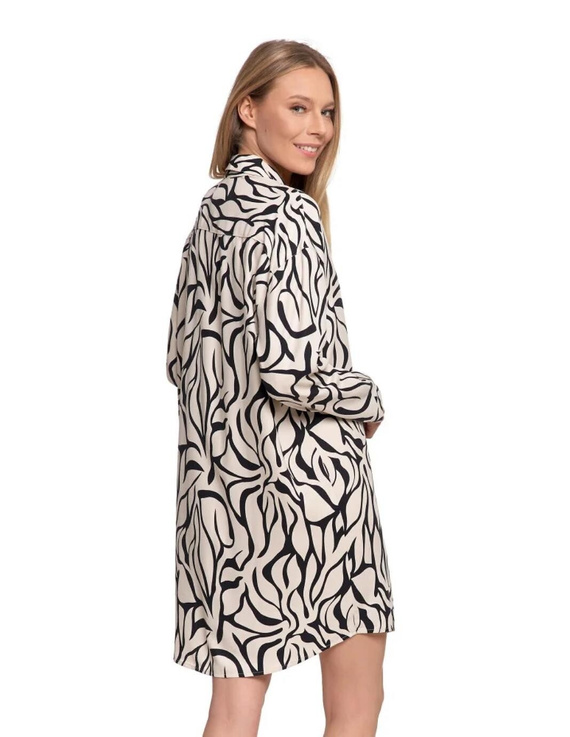 PDK4800-003 Camicia da notte Moraj crema - viscosa, manica lunga, abbottonata