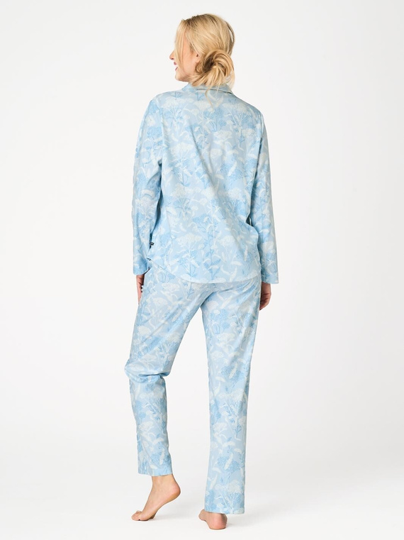 Pigiama donna Key LNS 657 B26 azzurra – lunga, con bottoni frontali