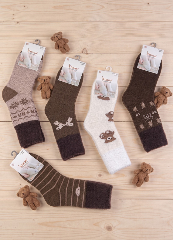 Xintao WiK 3141 wz.5 Calze donna Merino 88% lana calde-3 marroni