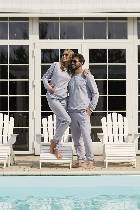 Fox Set lungo da donna. manica, lunghezza. pantaloni Moda Italiana - melange