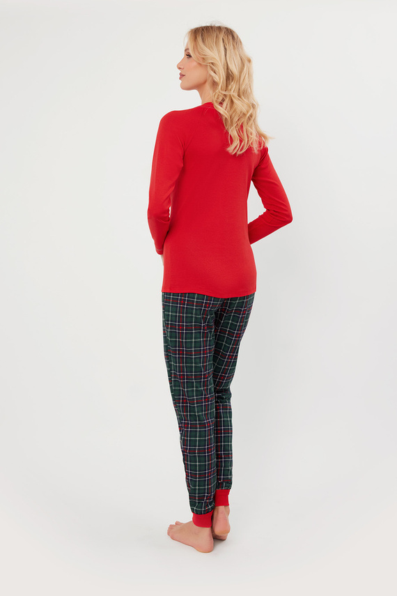 Foggia Pigiama donna manica lunga, pantalone lungo Moda italiana - rosso/stampa