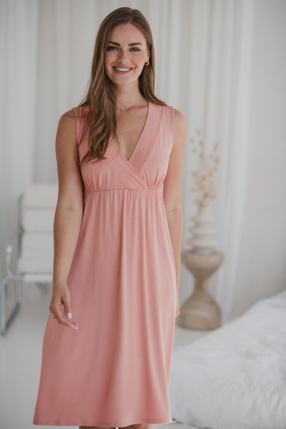 Star Light Camicia da notte in gravidanza e allattamento rosa erbacea Milk&Love- viscosa di bambù | Comfort e femminilità