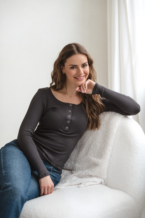 Tummy Milk&Love maglia premaman e allattamento in viscosa graphite