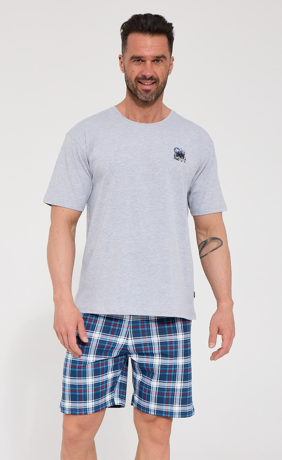 Cornette Grizzly 2 326/340 Pigiama Uomo in Cotone Manica Corta grigio