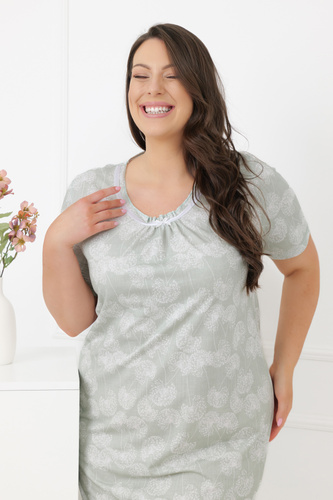 Camicia da notte Eleni Italian Fashion 100% cotone, manica corta