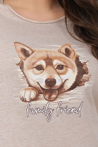 Camicia da notte donna Shiba Italian Fashion 100% cotone manica corta