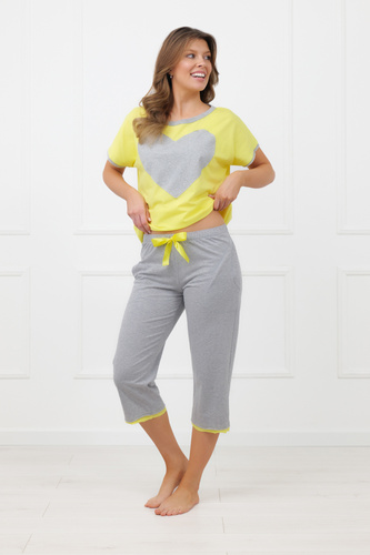 Pigiama Sabrina Italian Fashion 100% cotone – manica corta, pantaloni 3/4