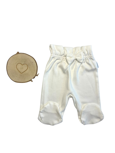 Mamatti PG15216 calzini a vita alta per neonato - cotone tinta unita ecrù