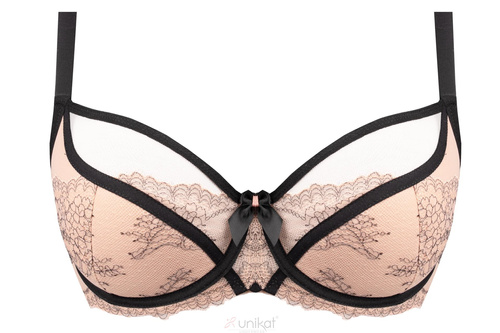 Reggiseno Atina Semi Soft Unikat beige - semi-imbottito, con fiocco nero