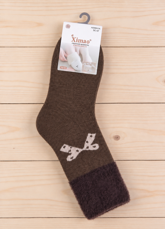 Xintao WiK 3141 wz.5 Calze donna Merino 88% lana calde-3 marroni