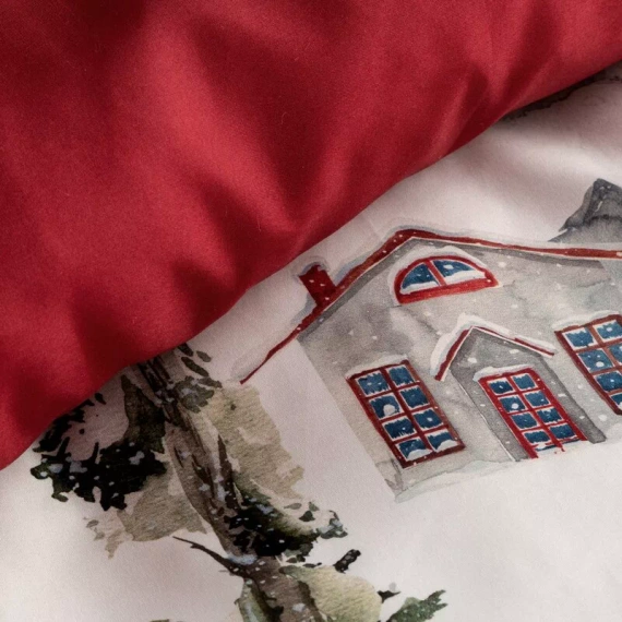 Biancheria da letto natalizia Hope Eurofirany in microfibra bianca con cerniera
