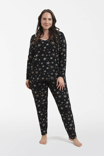 Laponia Pigiama da donna manica lunga, pantaloni lunghi Moda italiana - stampa