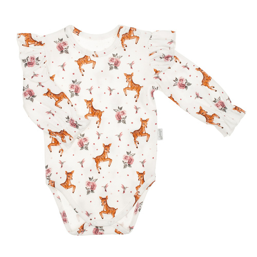 216098 Lala - Body Nicol, in cotone, manica lunga, con balze