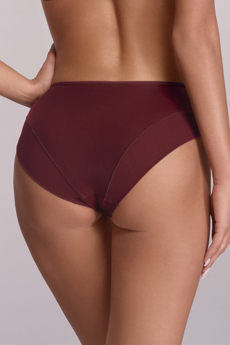 2196 Ava wine - mutandina classica con ricamo e tulle