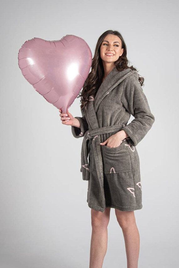 672 Farfalle Accappatoio corto da donna in Forex - grigio