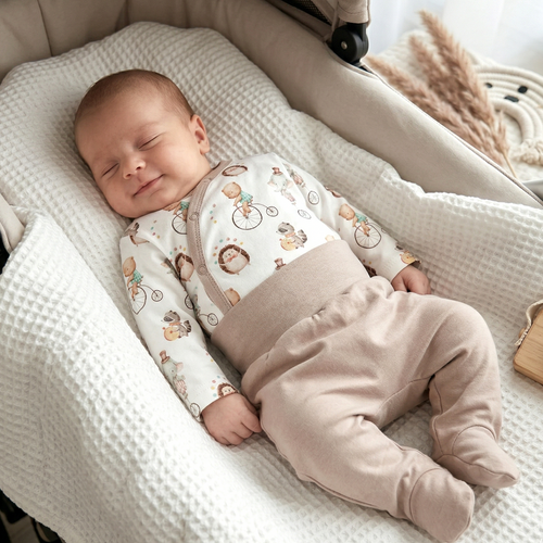 ABN-5581 Body a busta Circus di Nini - 100% cotone organico, chiusure senza nichel, made in Polonia