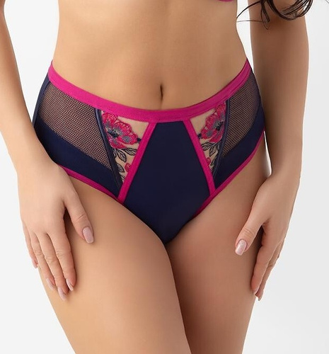 Gorsenia B022 Savina brasiliane da donna in tulle ricamato e microfibra con retro liscio
